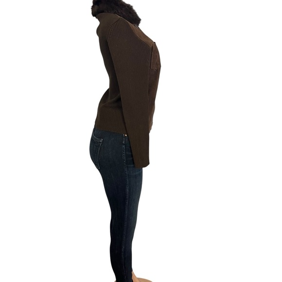 Vintage Escapade Suede Knit with Rabbit Fur Trim Jacket - Picture 5 of 9